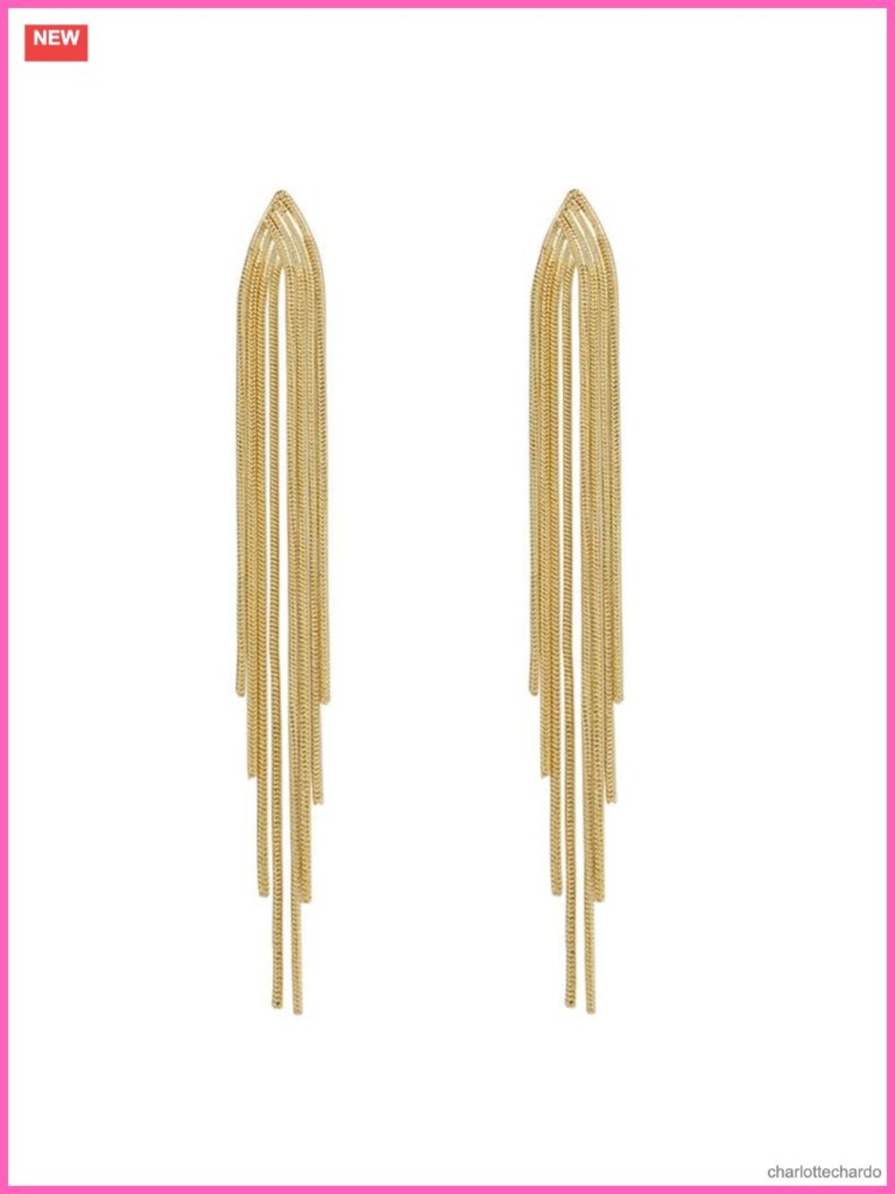 Long Tassel Dangle Drop Earrings Gold Plated Zinc Push Back Women Jewelry